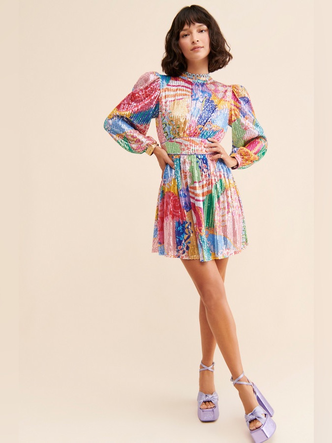 Celia B Colorful Sequin Popa Mini Dress